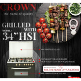 Crown 34-HS1 Cooking Range β 4 Burner Gas Stove with Built-In Oven & Grill